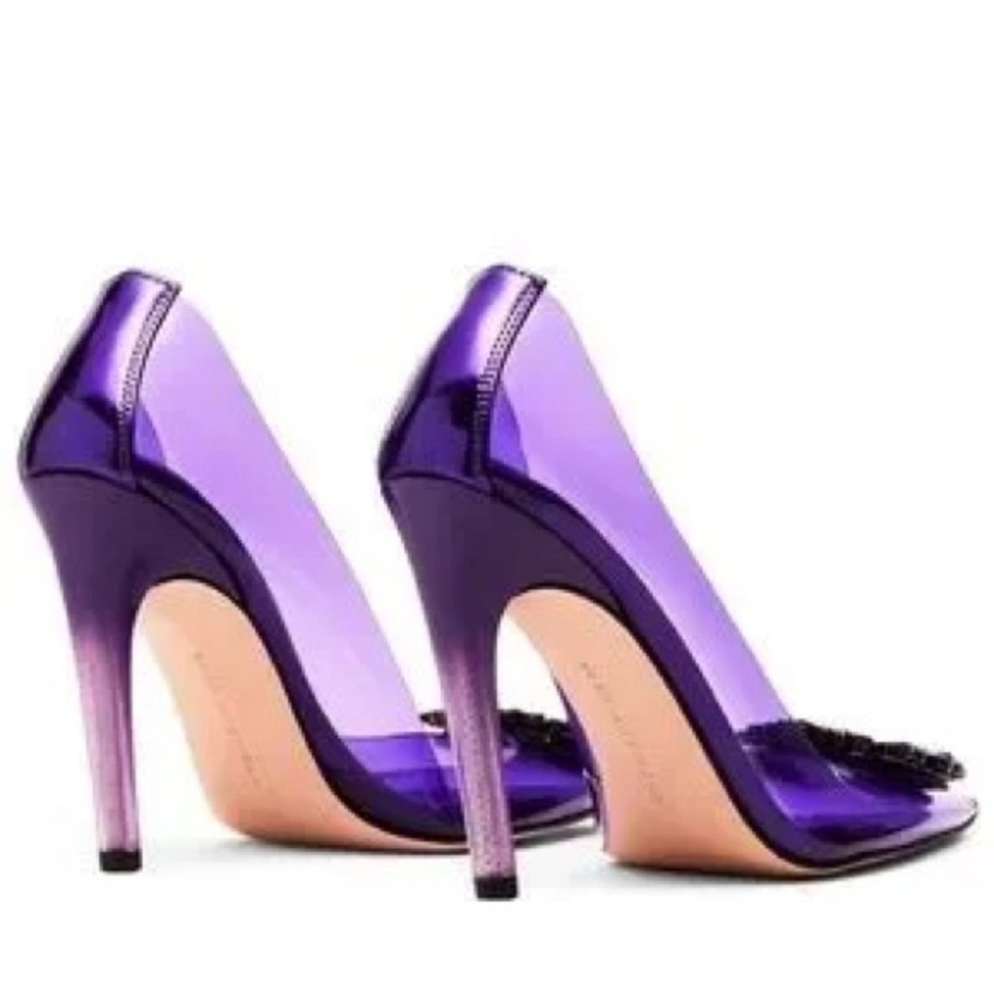 NWT Good American Cinder-F*cking Rella Jeweled Pumps Purple US 4 Party Cocktail