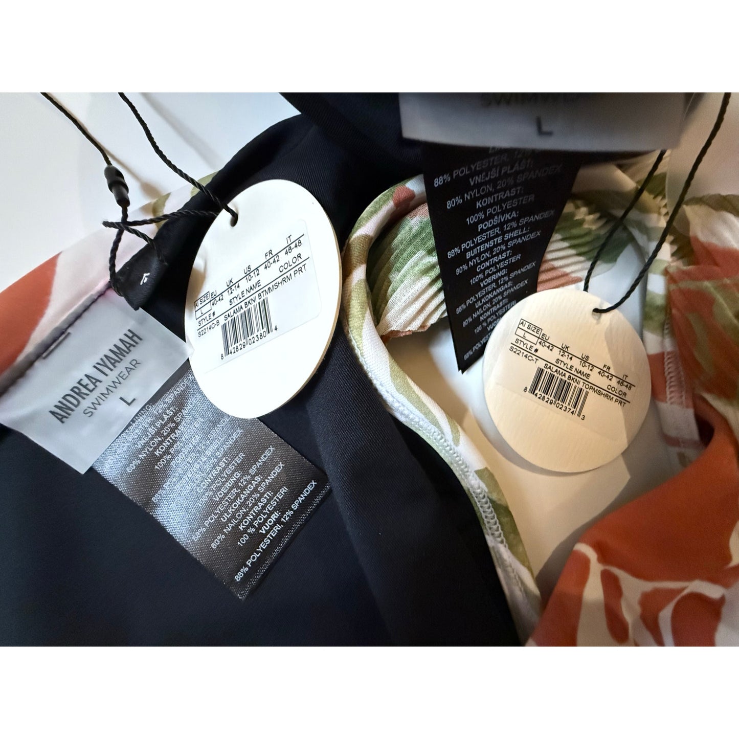 Andrea Iyamah Salama Bikini Top & Bikini Bottom Set Abstract Mushroom Print L