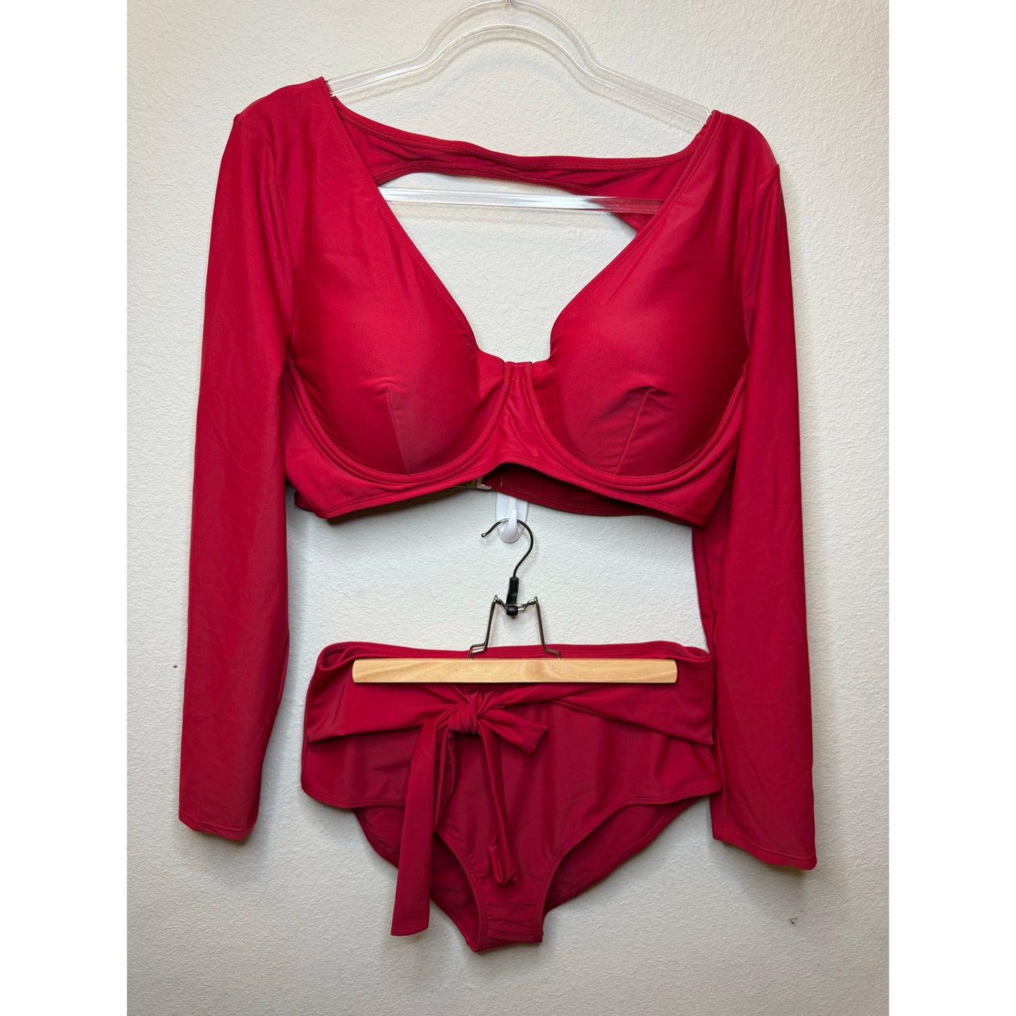Andrea Iyamah Maven Bikini Top & Bikini Bottom Set Red Women's XXL Beach Swim