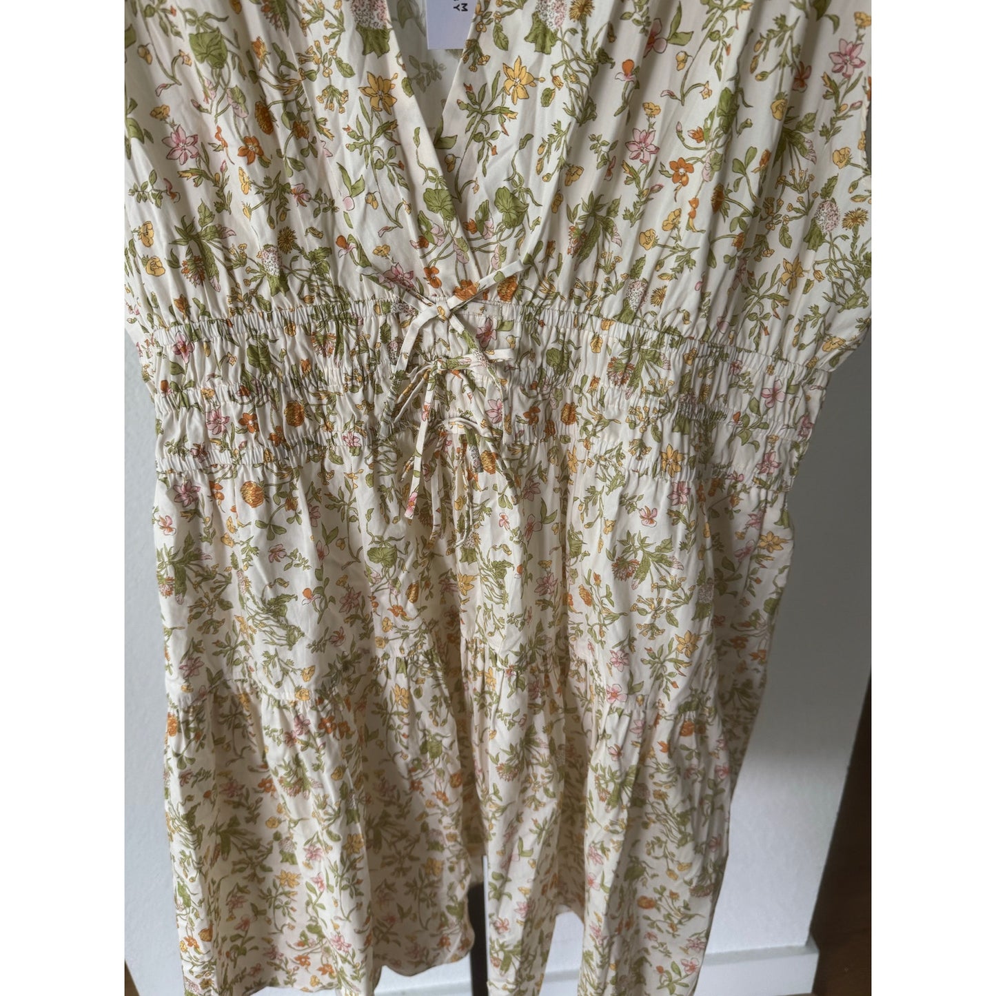 NWT Derek Lam 10 Crosby Tora Floral Fit & Flare Mini Dress Cream Womens 20 Boho