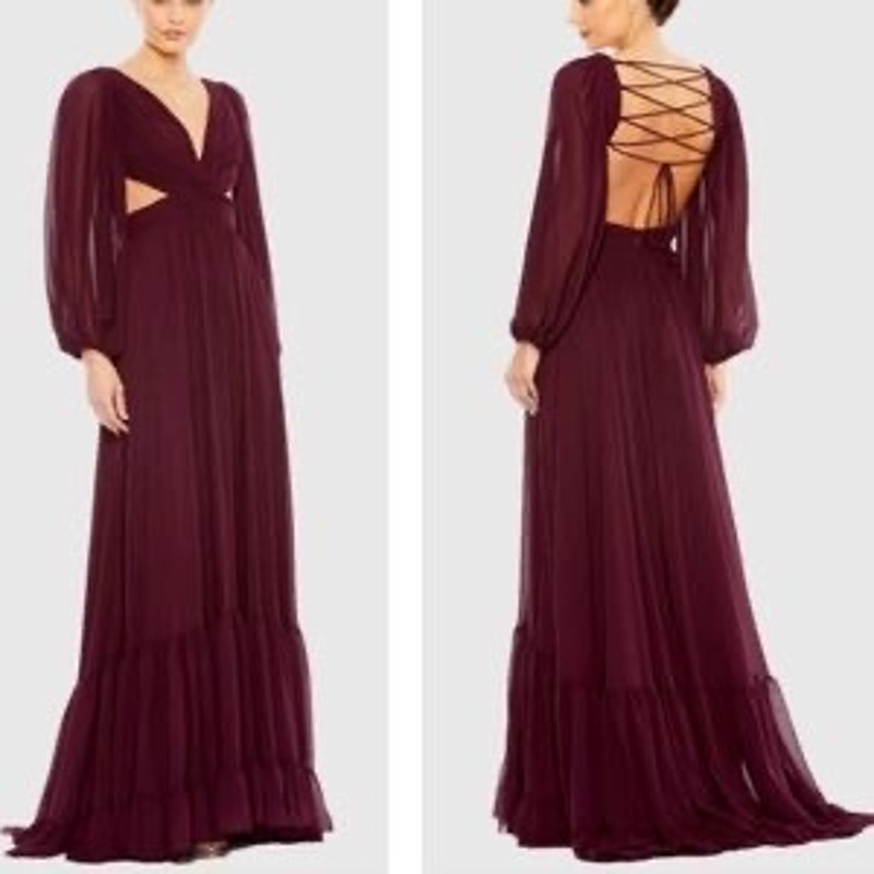 Mac Duggal | Pleated Chiffon Evening Dress