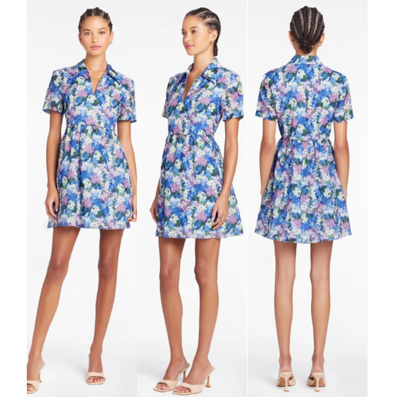 Amanda Uprichard Althea Floral Shirt Mini Dress Imogen Women's S Party Cocktail