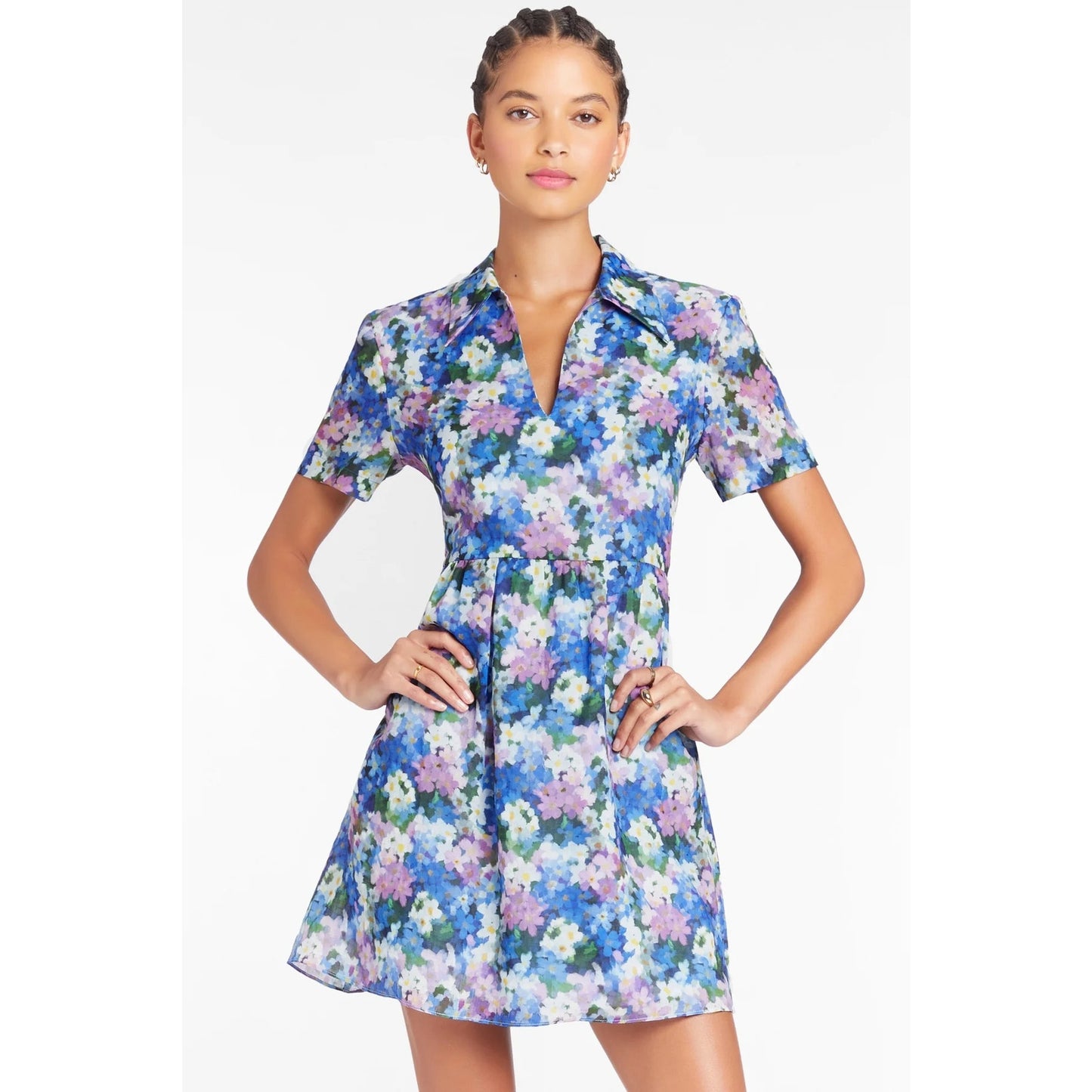 Amanda Uprichard Althea Floral Shirt Mini Dress Imogen Women's S Party Cocktail