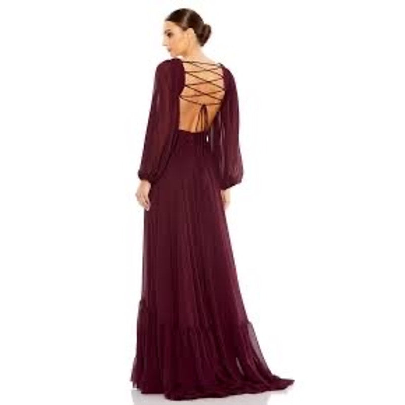 Mac Duggal | Pleated Chiffon Evening Dress