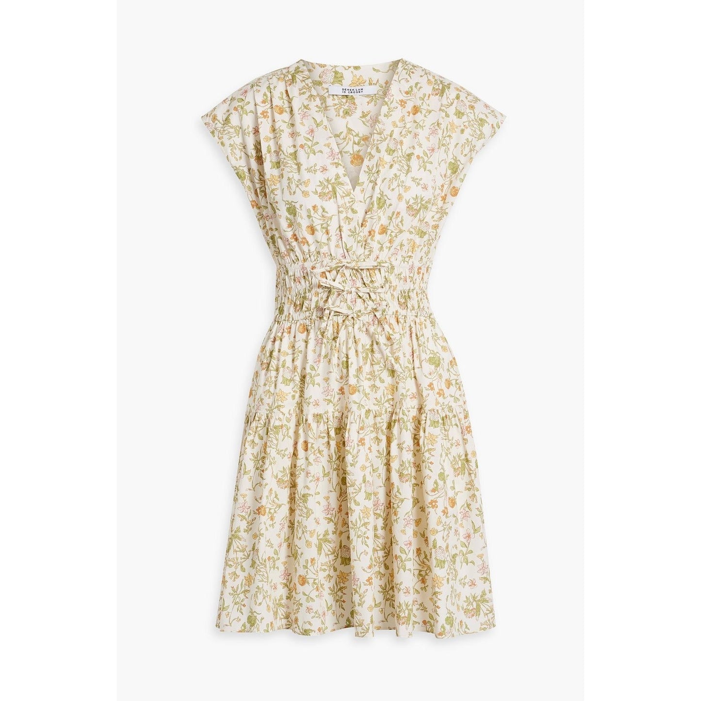 NWT Derek Lam 10 Crosby Tora Floral Fit & Flare Mini Dress Cream Womens 20 Boho