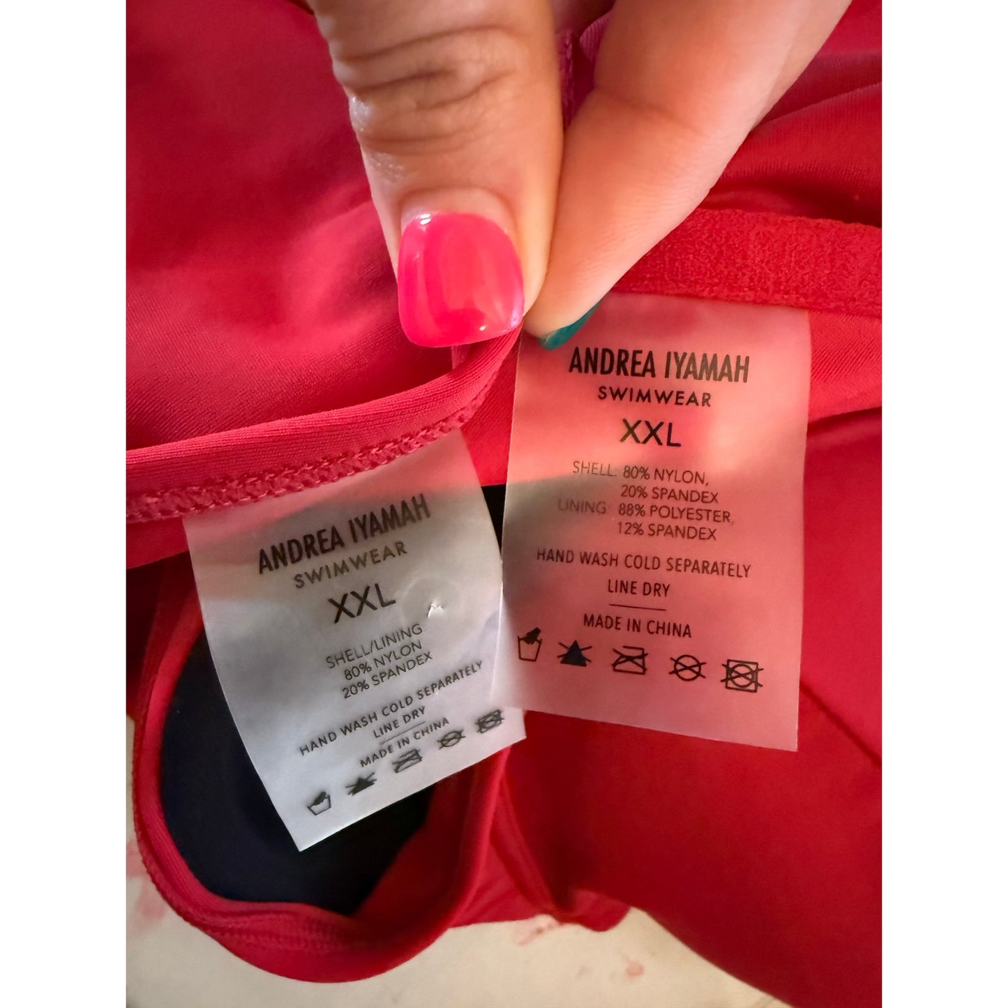 Andrea Iyamah Maven Bikini Top & Bikini Bottom Set Red Women's XXL Beach Swim