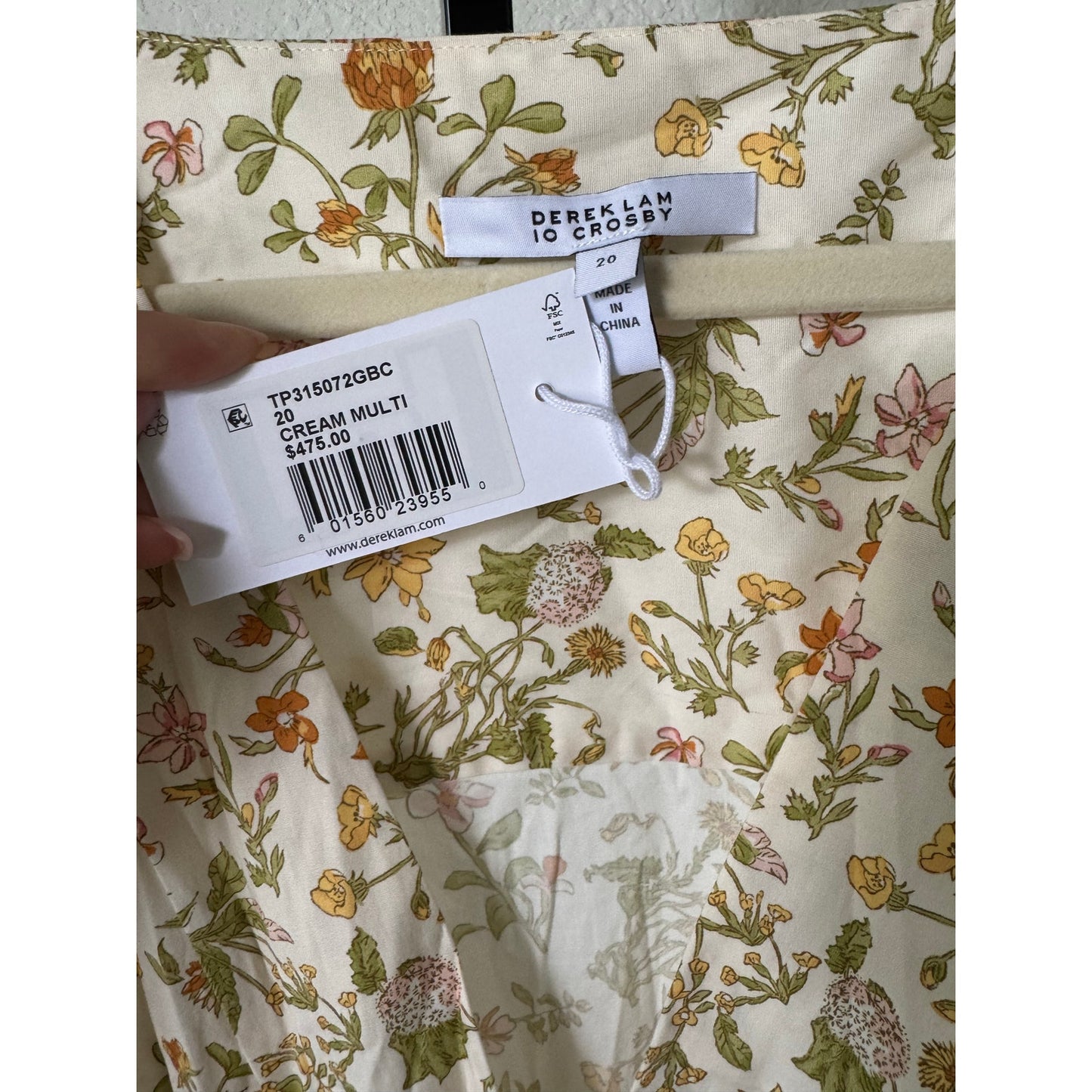 NWT Derek Lam 10 Crosby Tora Floral Fit & Flare Mini Dress Cream Womens 20 Boho