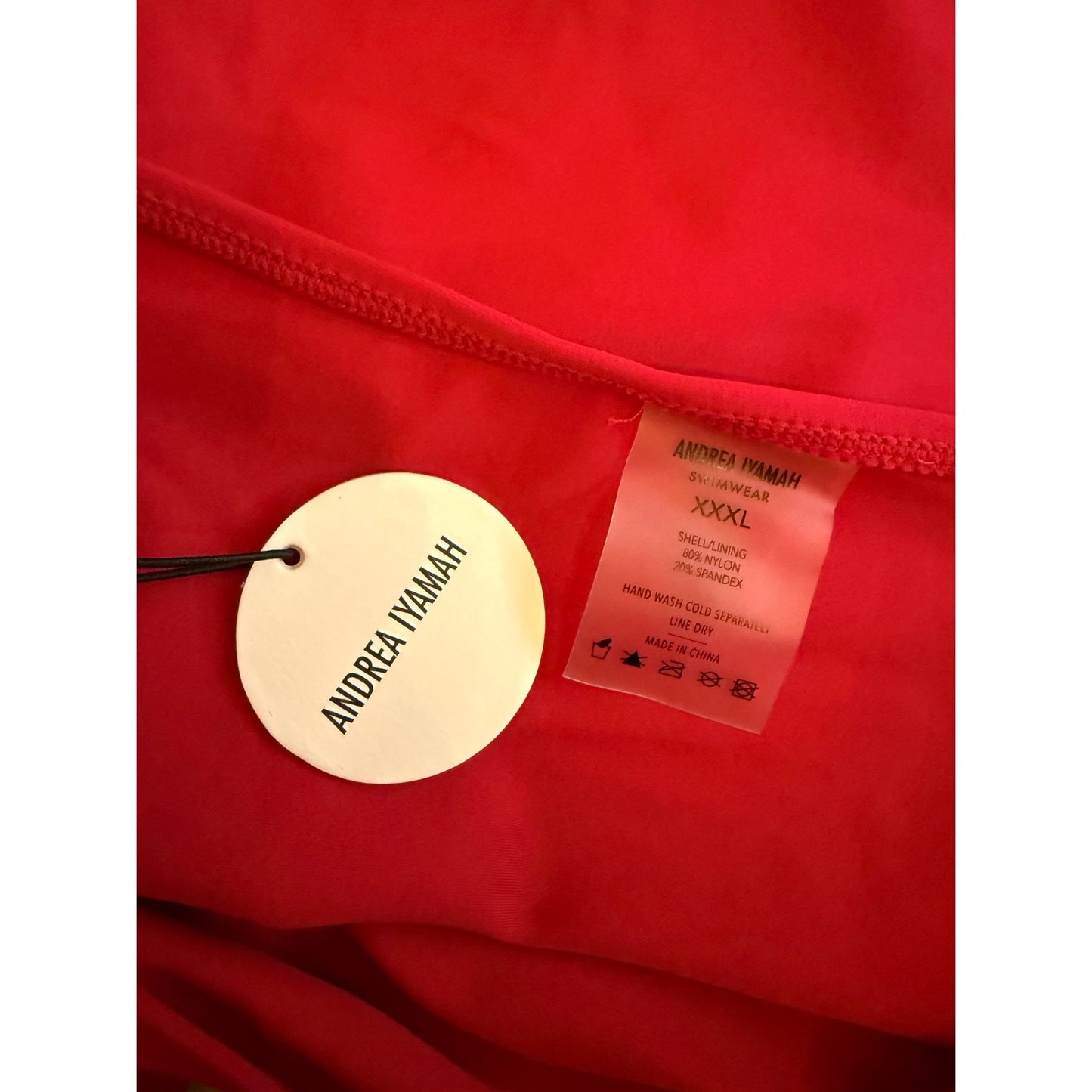 NWT Andrea Iyamah Maven High Waisted Bikini Bottom Red Women's XXXL Beach Swim