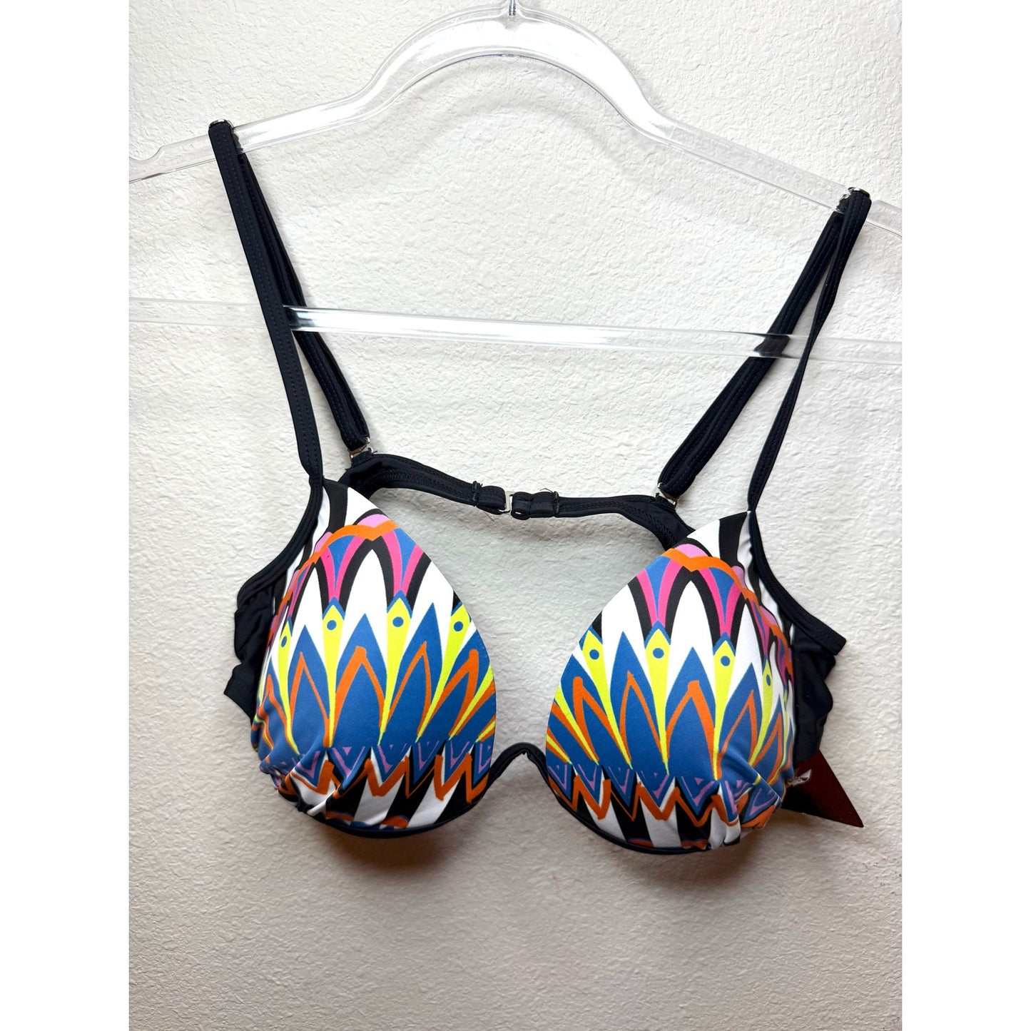 NWT Andrea Iyamah Tribal Print Underwired Bikini Top Multicolor Women's XL Swim