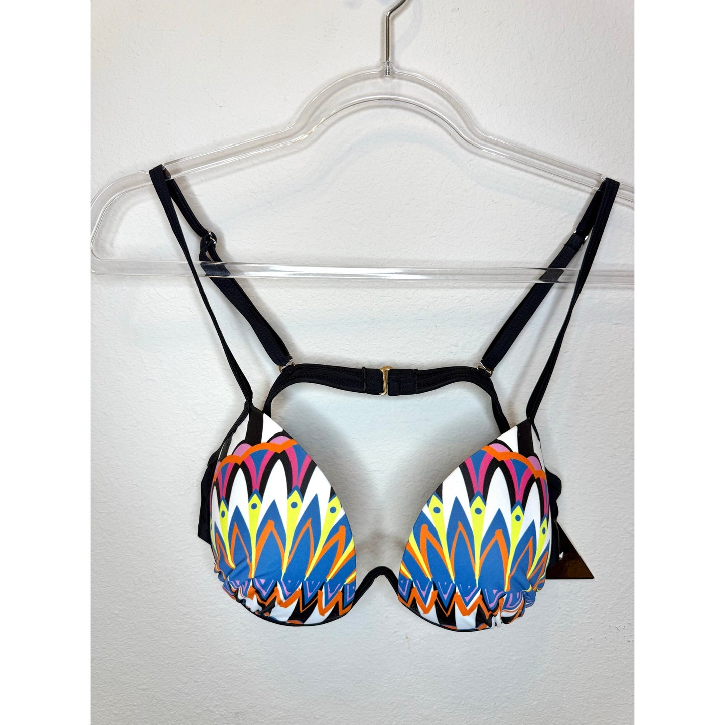 NWT Andrea Iyamah Tribal Print Underwired Bikini Top Multicolor Women's L Swim