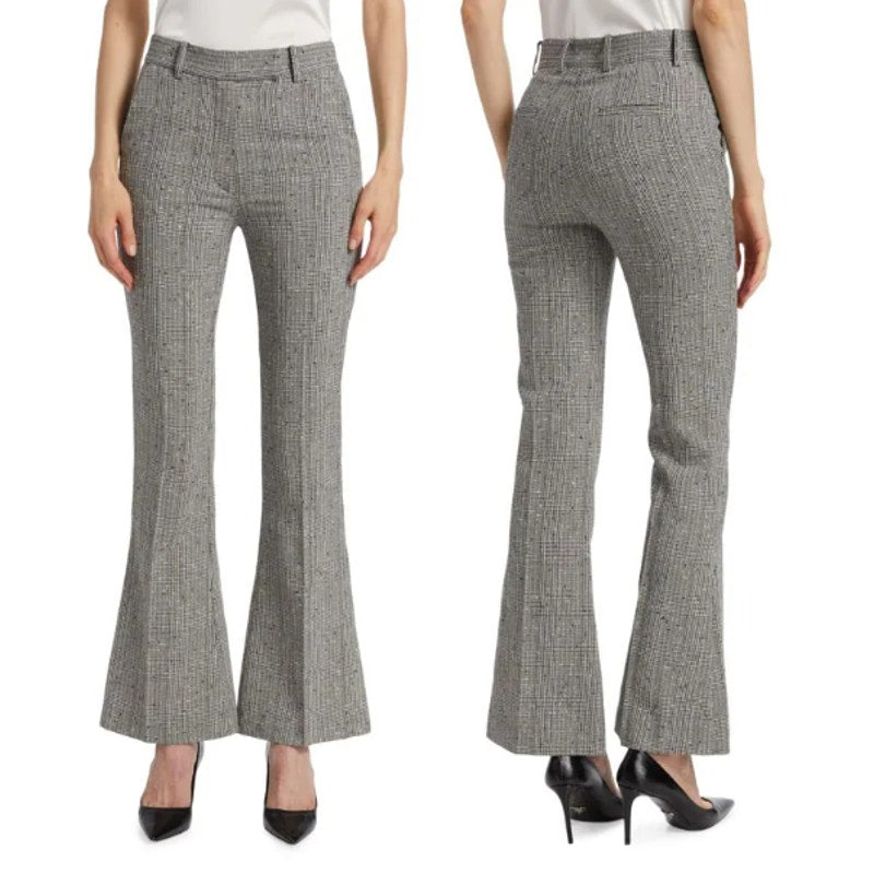 NWT Generation Love Presley Plaid Bootcut Pants Gray Black Womens US 8/10 Office