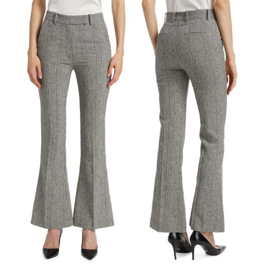 NWT Generation Love Presley Plaid Bootcut Pants Gray Black Womens US 8/10 Office