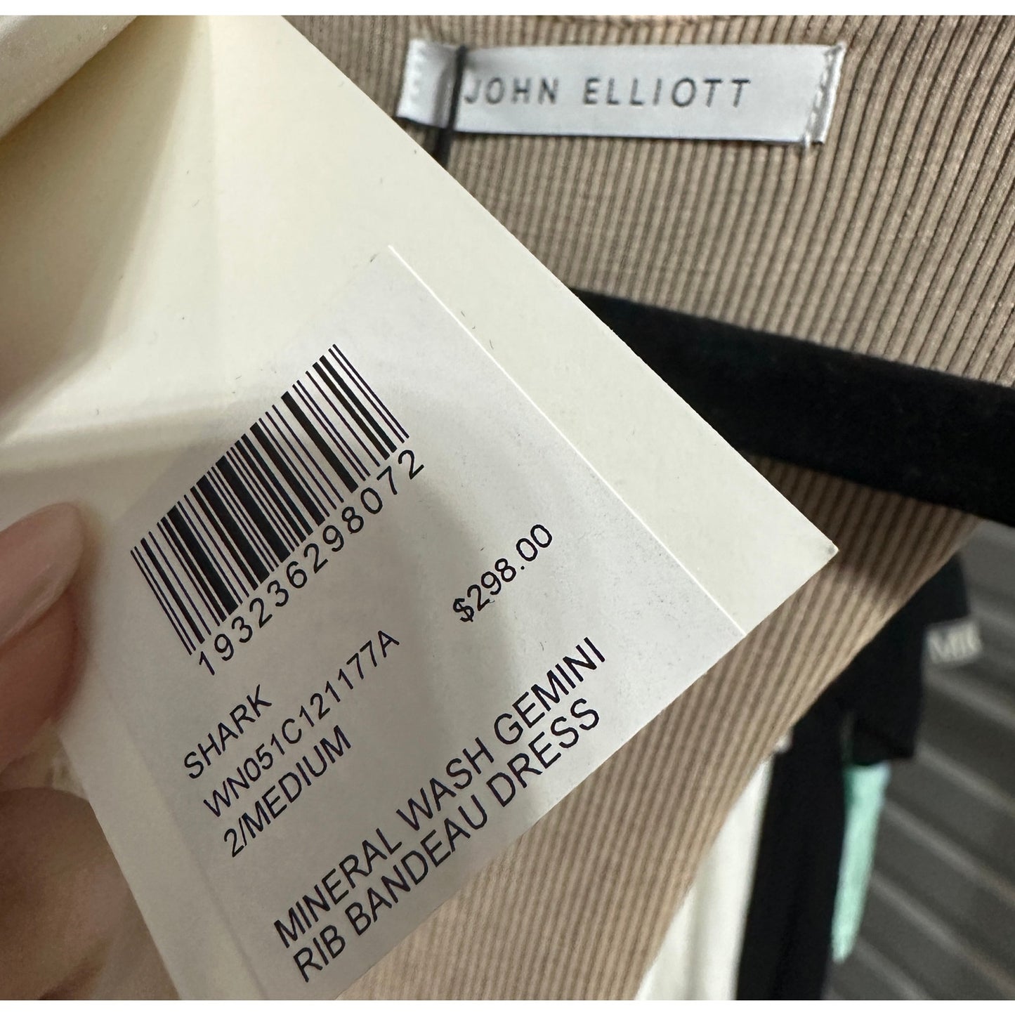 NWT John Elliott Gemini Rib Bandeau Bodycon Midi Tank Dress Tan 2/M Party Chic