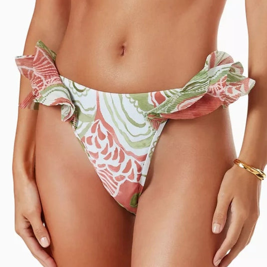 NWT Andrea Iyamah Salama Bikini Bottom Abstract Mushroom Print Women's S Swim