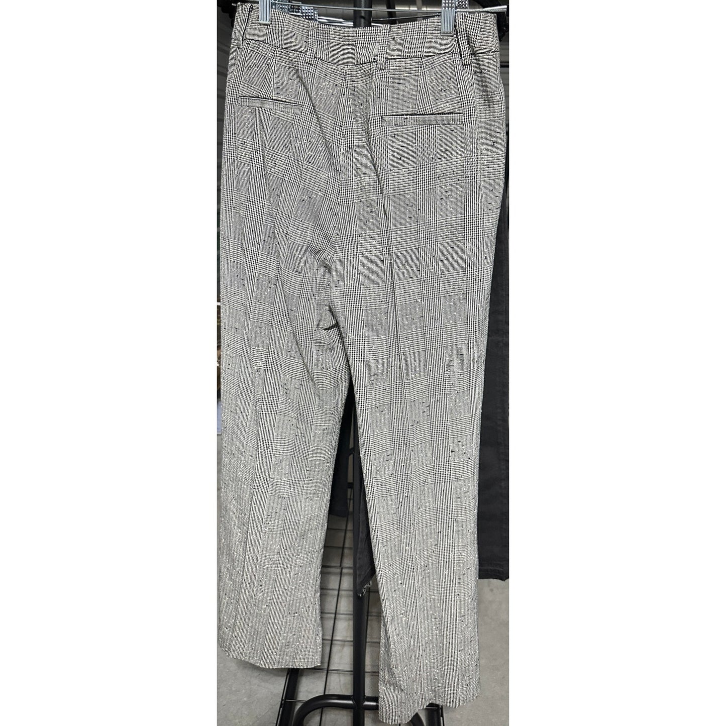 NWT Generation Love Presley Plaid Bootcut Pants Gray Black Womens US 8/10 Office