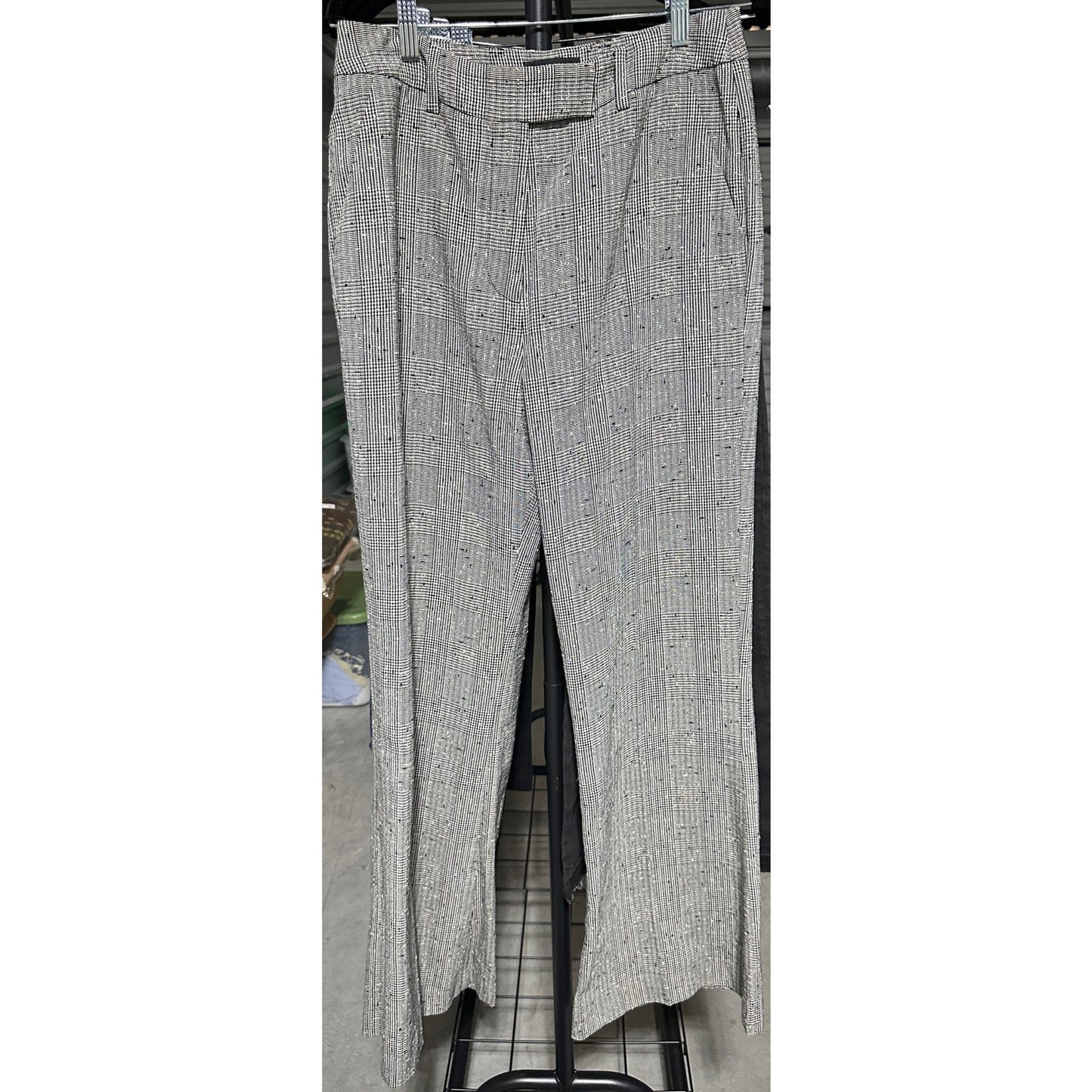 NWT Generation Love Presley Plaid Bootcut Pants Gray Black Womens US 8/10 Office