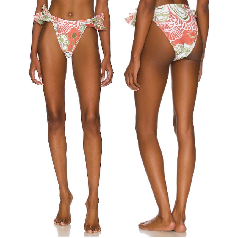 NWT Andrea Iyamah Salama Bikini Bottom Abstract Mushroom Print Women's S Swim