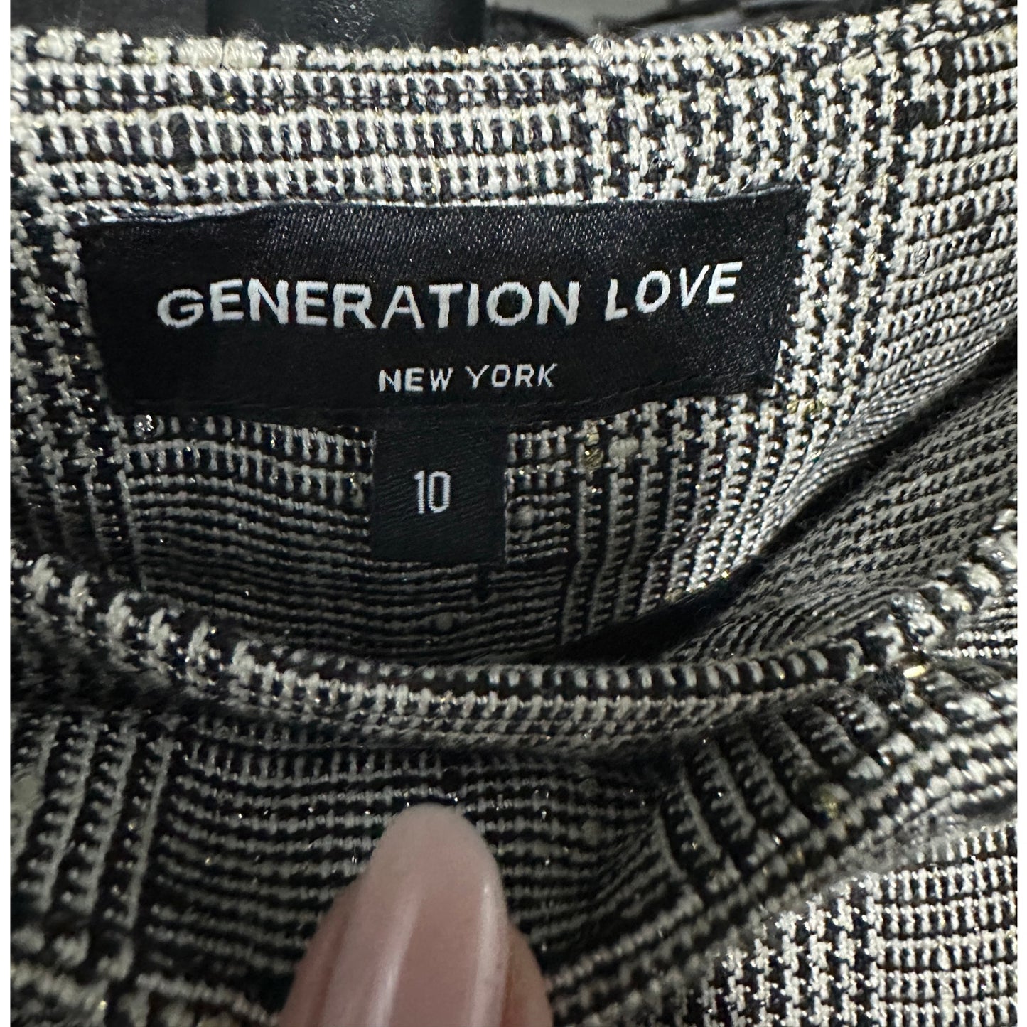 NWT Generation Love Presley Plaid Bootcut Pants Gray Black Womens US 8/10 Office